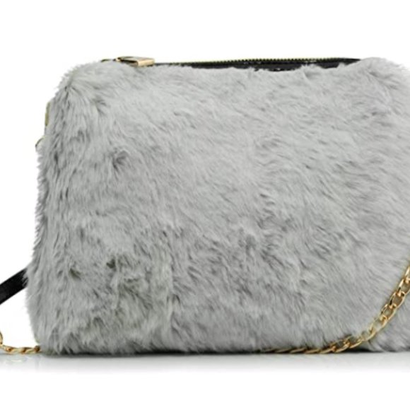 Furry Crossbody Shoulder Handbag Clutch Purse
